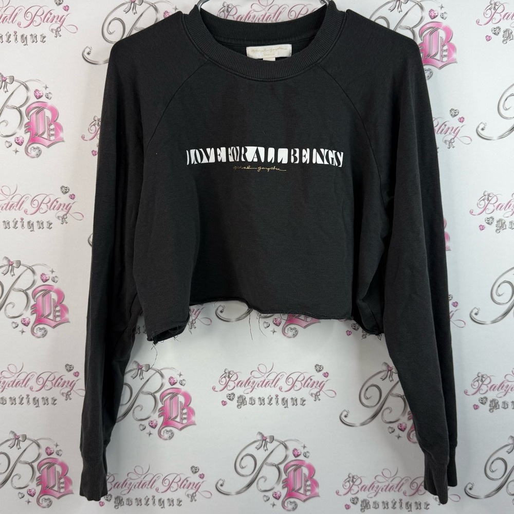Spiritual Gangster sweater shirt grey Black Cropped Sweatshirt love for all bein